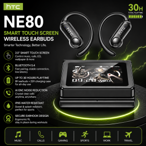 HTC NE80 TWS Wireless Bluetooth Earbuds HiFi Stereo Earphone HD Touch LCD Display Long Battery Life for Travel Business