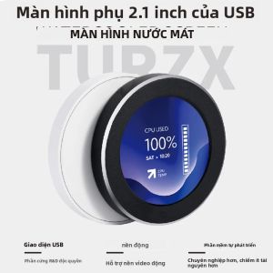 Màn Hình Phụ Tròn IPS TURZX 2.1 Inch USB Type-C Độ Phân Giải 480x480 Dành Cho Máy Làm Mát Nước PC Có Vỏ CNC