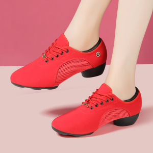 HANGONGZHU | Professional Soft Sole Latin Dance Shoes Women Mid Heel