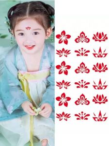 Kids Bindi Ancient Costume Style Han Dynasty Womans Head Ornament Tattoo Sticker Head Sticker Baby Boy and Baby Girl Face Forehead Eyebrow Print