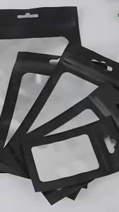 Black Flat Ziplock Plastic Pouch 100 pcs/Pack