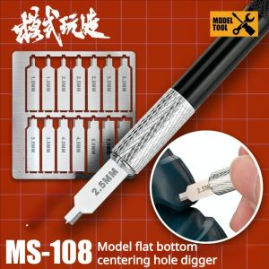 Revolve Circular-hole Digging Knife Flat Bottom 14in1 for Gundam DIY Model Detail Upgrade Hobby Tool Double Sided Blade Aluminium Alloy Drill Hole Tool