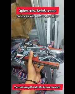 Spion Retro Kotak Crome & Spion Classic Universal Honda GL CB Vario Beat / Spion Honda Kotak Crome Spion Jadul Kotak Honda - Spion Retro klasik Krum