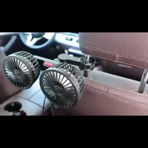 F4207 USB Kipas belakang Kipas USB penumpang Kipas portabel Kipas ganda USB Kipas mobil berputar 360 derajat
