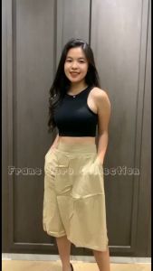 Skirt Cullote 888 Rok celana - Bahan katun paris pinggang karet P 65cm Fit to L besar
