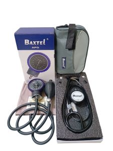 Baxtel APG Purple Ring Aneroid Sphygmomanometer With Black Deluxe Stethoscope