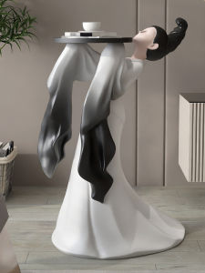 โต๊ะข้างโซฟาห้องนั่งเล่นสไตล์จีนใหม่ รุ่นราชวงศ์ถัง แบบพกพา โต๊ะน้ำชาขนาดเล็ก วัสดุเรซิ่น สไตล์ศิลปะ