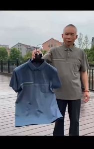 Áo Polo Nam Trung Niên Tặng Bố chất vải Mông Tơ Ghi Cộc Tay Ảnh Thật Shop Tự Chụp