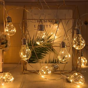 Solar Powered LED Copper Wire Hanging Lights with Edison Bulbs for Camping Garden Patio Christmas Party Festival Outdoor Decor