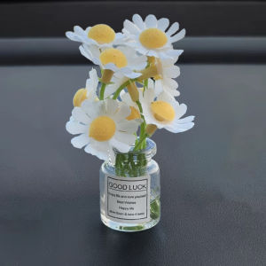 Delicate Miniature Potted Flowers Assorted Colors Car Dashboard Greenery Decor Tabletop Figurines for DIY Crafts Home Ornament