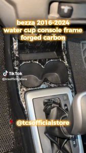 TCS Perodua bezza 2016-2024 FORGED CARBON Console Box water cup frame cover garnish accessories