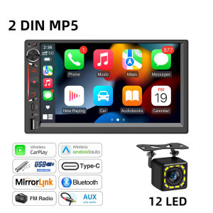 2DIN 7inch Car Multimedia MP5 Player Wireless CarPlay Android Auto Touch Screen Bluetooth FM Stereo USB PD3.0 Fast Charging