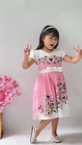 Dress Anak Perempuan Digital Printing Butterfly 1-12 Tahun 4282