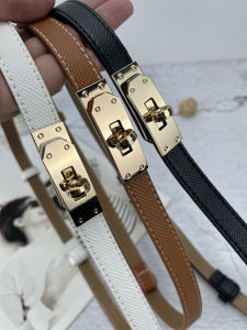 Adjustable Leather Belt for Women Perfect Match with Suits and Coats Fashionable Two-Layer Cowhide Belt with Alloy Buckle