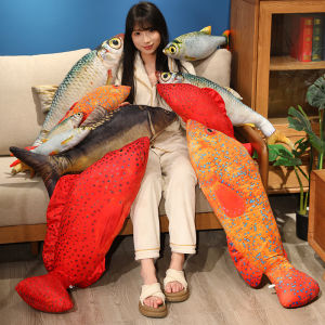 40-100CM Simulated Fish Plush Toys Red Sword Tail‌ Stone moroko Three Scale Mirror Carp‌ Coral Grouper Soft Stuffed Pillow Doll