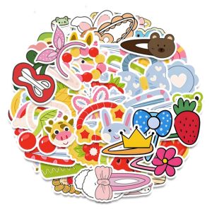 Cute Flower Hair Clip Cartoon Bead String Animal Transparent Stickers Water Cup Mobile Phone Case Luggage Notebook Computer Power Bank iPad Desktop Helmet Skateboard Decals