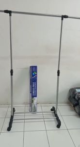 Stand Hanger Gantungan Baju Tempat Jemur Dalam Ruangan Dan Luar Murah Bagus 2 Susun Beroda