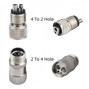 Dental Handpiece Adapter 2/4 Holes Changer Connector for High/Low Speed Handpiece Dental Spare Parts Tool Tubing Hose Accessory