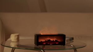 Fireplace Aroma Diffuser Simulated Flame Air Purifier Intelligent Waterless Shutdown with Remote Control Creative Gift
