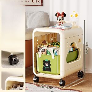 Dopamine Snack Storage Rack Toy Mini Cart Multi Layer Living Room Mobile Organization Storage Shelf Cute Style Plastic Material