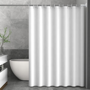 Modern simple pure white shower curtain PEVA material is easy to clean suitable for bathroom privacy and decoration