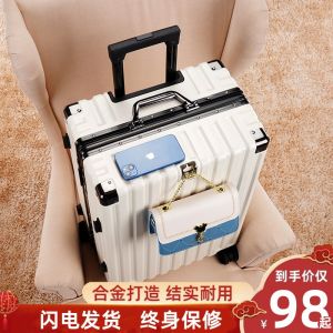 High Aesthetic Flat Lake Travel Luggage Store Silent Universal Wheel Suitcase Mens Password Boarding Box Fashionable Trendy Youth Lock Buckle