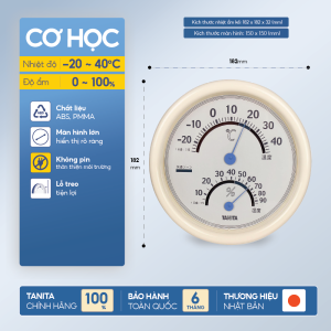 Nhiệt ẩm kế điện tử TANITA TT559 chính hãng nhật bản chính xác chắc chắn tích hợp đồng hồ báo thức ngày giờmàn hình lớn to rõ ràng sử dụng trong gia đình có trẻ em bệnh viện nhà hàng phòng lạnh