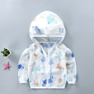 Childrens Lightweight Summer Sun Protection Clothes Casual Style Polyester Fabric Boys Girls Outerwear Baby Summer Coat