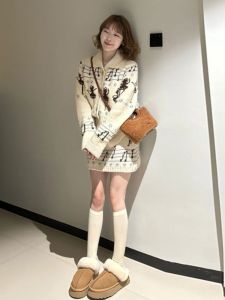 CHANGTONG | Vintage Faeroe Island Knitted Two-Piece Outfit