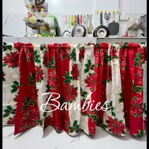 Christmas Sink Curtain /Kitchen Under Sink Curtain / Geena Fabric tela po eto