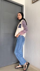 JINISO Jione Celana Baggy Mom Highwaist Jeans 380