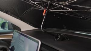 Umbrella Windshield Sun Shade for Tesla Model Y Model 3 Car Sunshade Front Windshield UPF50+ Heat&UV Block Light-Blocking