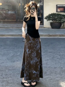 Karrar betsey | Traditional Chinese Style Black Floral Printed Dress