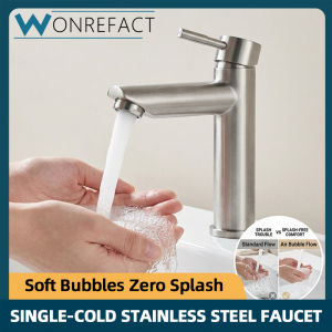 Wash Basin Tap Space-Saving Spot-Resistant Stainless SteeToilet Sink Tap Soft Flow Splash Deck Mount Pillar Faucet