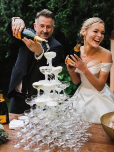 Elegant Champagne Tower Glass Cup Wedding Celebration Hotel Glass Cup Placement European Style Wine Tower round Shape Crystal Glass