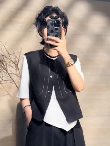 New Autumn Spring Style Designer Faux Pockets Vest