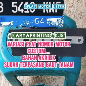 PLAT NOMOR MOTOR LISTRIK 2PCS VARIASI BAHAN AKRILIK