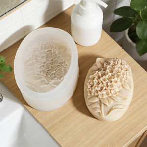 Hydrangea Silicone Soap Mold Floral Relief Molds with Detailed Petal Hydrangea Cluster Design for DIY Soap Resin Plaster Crafts