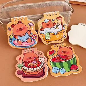 Mini Adorable Capybara Coil Notebook with Blank Pages Portable High Aesthetic Pocket Memo for Students