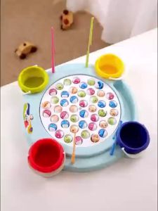 Đồ chơi câu cá 4 xô đựng cá vui nhộn có nhạc Đồ chơi câu cá có 4 khay đựng màu sắc tươi tắn 21 cá con