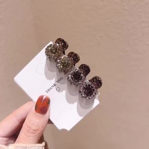 HUFANG คลิปที่หนีบผมเพชรพลอยเทียมขนาดเล็กของเด็กผู้หญิงกิ๊บติดผมน่ารักเครื่องประดับศีรษะระยิบระยับกิ๊บปิ่นปักผมผมหางม้าแบบเรียบๆ