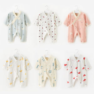 Pure Cotton Spring Autumn Newborn Baby Clothes Thin Long Sleeve Romper Cover Belly for 0-3 Months Old Babies Boy Girl