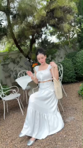 ชุดเซตโทนขาว เข้ากับทุกสถานที่ คาเฟ่ ทะเล ภูเขา ลุคแสนหวานคาวาอี้ สไตส์ พส.ต่างชาติสุดๆไปเลยค่าา