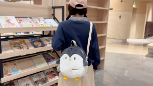 Tas Ransel Penguin Plush 2 in 1 Slingbag Anak Multifungsi Kekinian Mewah Cute Korean Style Terbaru