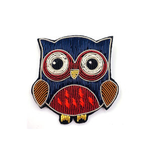 Handmade Embroidery Metal Thread Embedded Diamond Handmade Cute Owl Brooch Pin Couple Accessories Badge New Arrival
