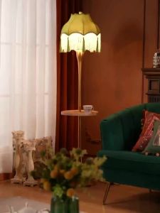 Tassel French Living Room Bedroom End Table Floor Lamp European Gold Internet Celebrity Ins Princess