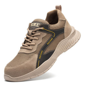 Men Safety Work Shoes Steel Toe Anti Smash Anti Puncture Lightweight Non Slip Wear Resistant Industrial Protective Footwear
