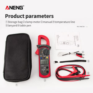 ANENG | ANENG ST202 digital clamp meter 400A AC current 600V AC/DC voltage resistance capacitor diode on/off temperature measurement
