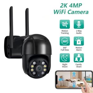 2K 4MP Auto Tracking PTZ Security Camera 2.4G WiFi Outdoor IP Camera with Two-Way Audio Night Vision Smart Motion Detection