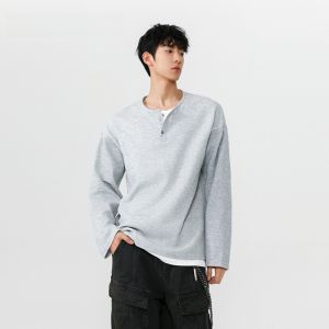 HetingHOME | Hetinghome Loose Long Sleeve T-Shirt Street Style Base Shirt For Couples Autumn Trendy Brand Cotton Youth Fashion Casual Tee